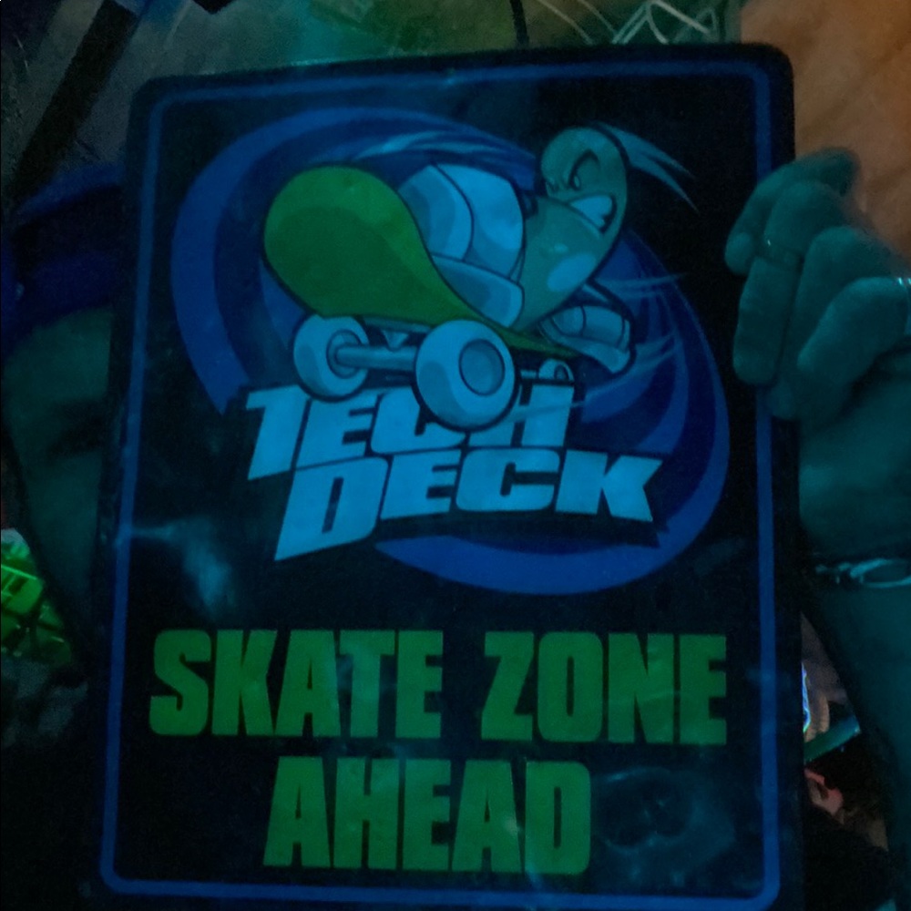 Skate Zone Ahead Sign - Blue and Green